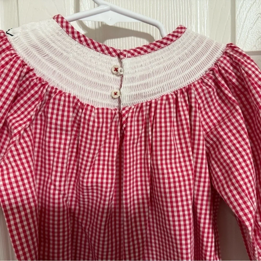 Marie Nicole Smocked Red Wagon Romper